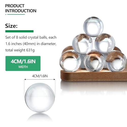 40mm Ice Cracked Crystal Chakra Balls with LED Wooden Base Night Light N984594