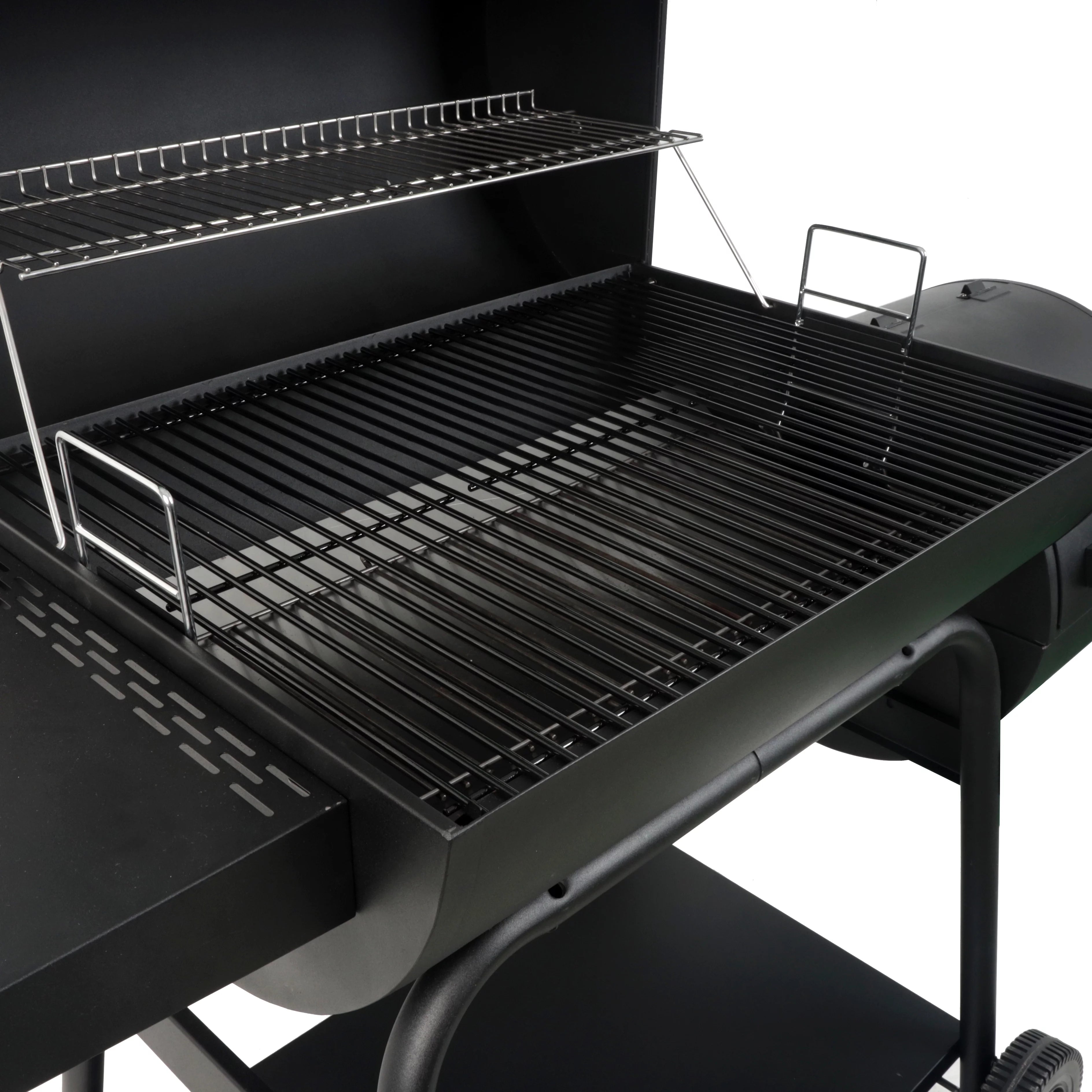 28" Offset Steel Charcoal Smoker Grill with Side Firebox B1997