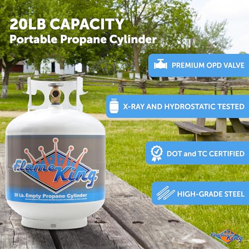 20 lb Steel Propane Tank Cylinder with Type 1 Valve for Grills and BBQs J64752