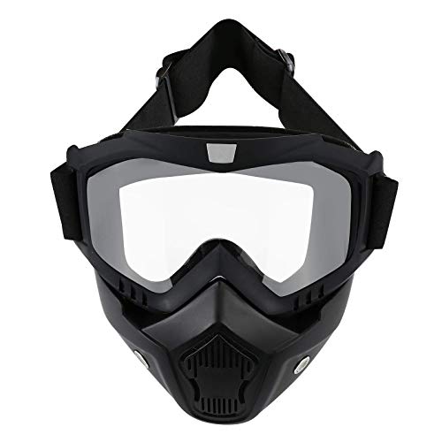 LJDJ Motorcycle Goggles with Removable Face Mask Dirt Bike ATV Motocross Eyewear