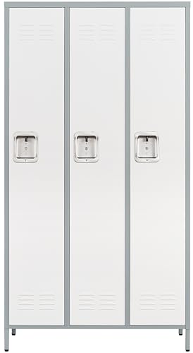Vintage Metal Locker with Hooks, Lockable Single Door Storage M901