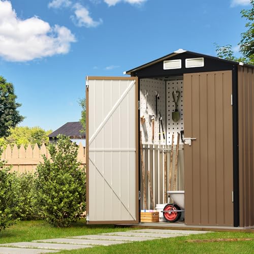 Outdoor Steel Storage Shed with Lockable Doors and Windows E249038