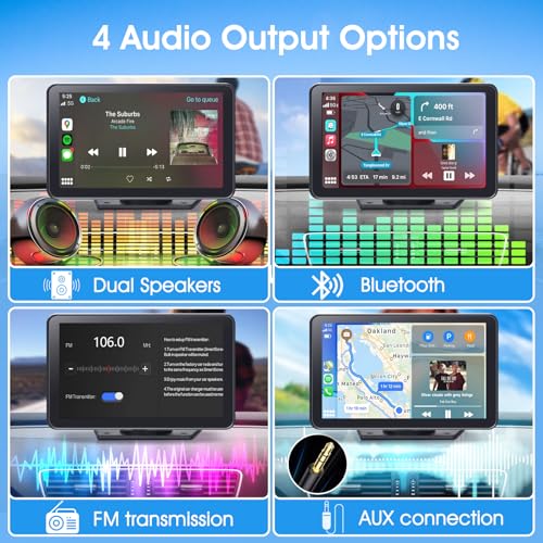 7" HD Touchscreen Car Stereo with Wireless CarPlay, Android Auto & Backup Camera U3284