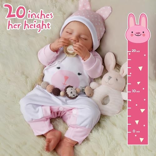 Lifelike Reborn Baby Doll 20 Inch Realistic Newborn Vinyl Doll for Kids A6842
