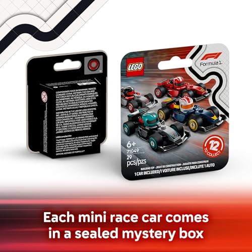 F1 Collectible Race Cars, 6 Pack Building Set for Kids Ages 6+ E2838