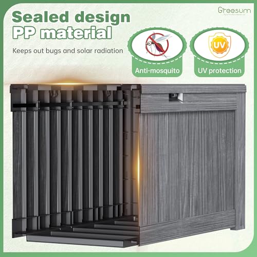 Outdoor Storage Box 120 Gallon with Lock, Resin Deck Box for Patio and Garden A6689
