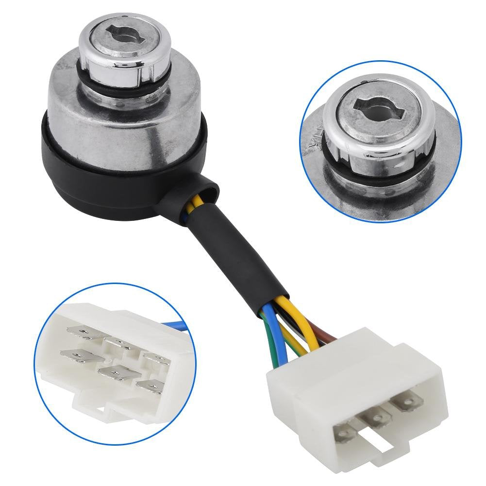 6 Wire Ignition Start Key Switch for 2.5-6.5KW Gas Generator O3415