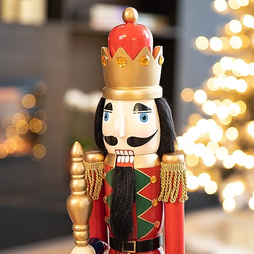 Wooden Nutcracker Decoration 42 Inch Christmas Indoor Outdoor C418758