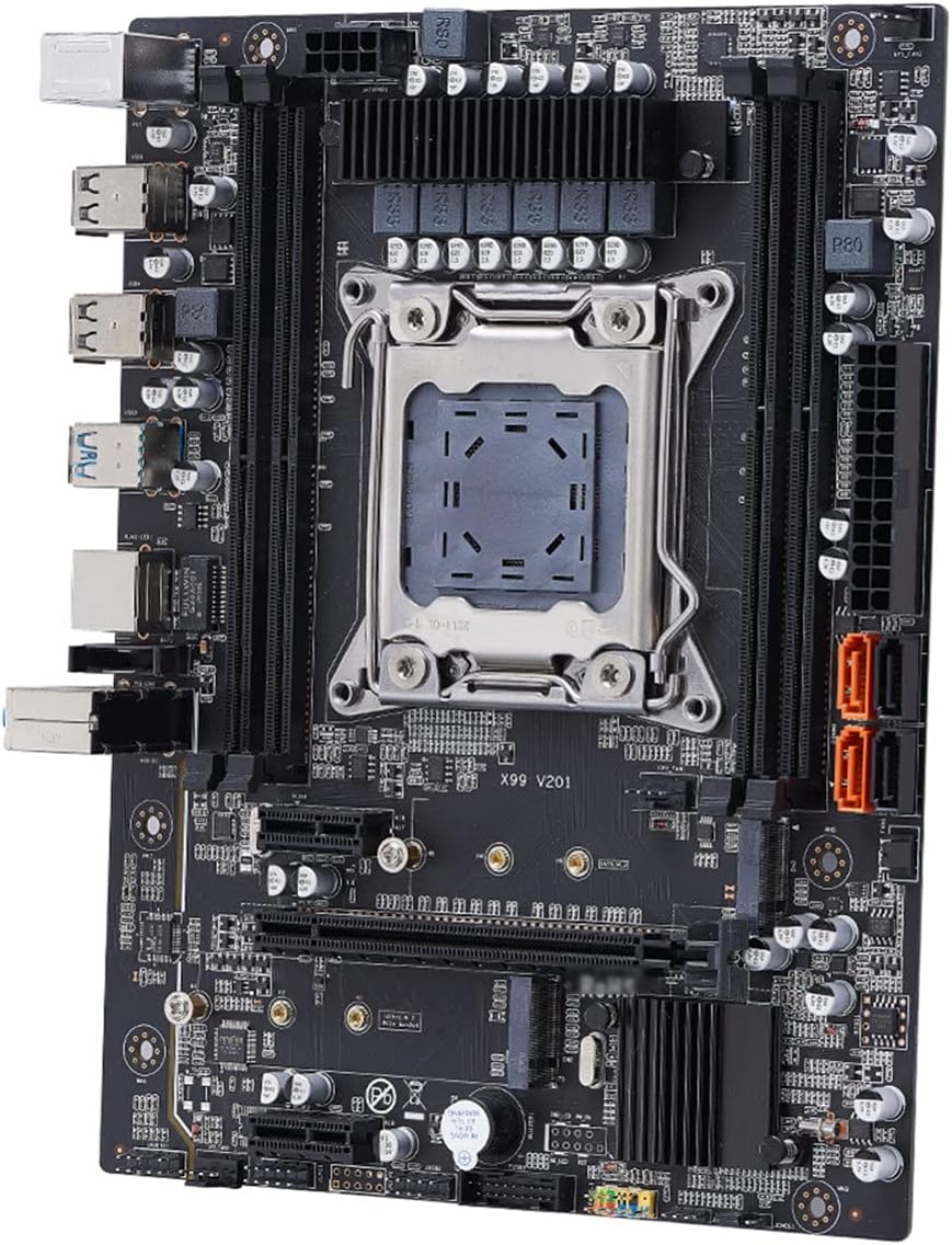 X99 Motherboard Fit for LGA2011-3 V3 V4 with Dual M.2 NVME Slot Support Four Channels DDR4 ECC 8 TF SATA3.0 USB3.0gaming Motherboard Combo