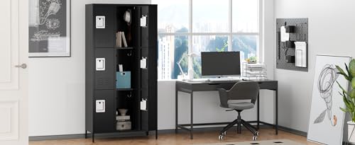 3-Door Blue Steel Storage Locker for Office, School, Gym C68898