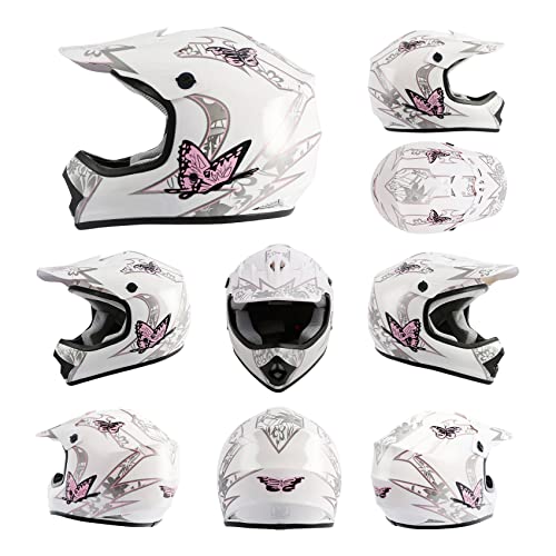 Youth Motocross Helmet with Gloves and Goggles C1269