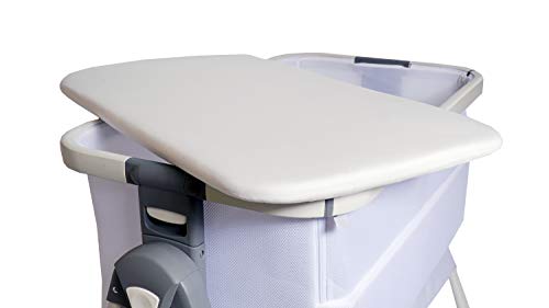 Bedside Crib Bassinet with Travel Bag, Removable Mattress, Height Adjustable - Grey J537094