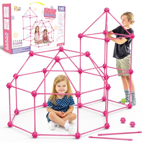 Fort Building Kit for Kids, STEM Construction Toys, 140 Pieces V503086