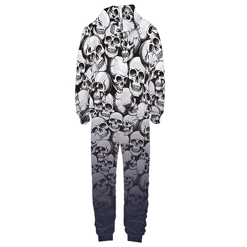 Adult Onesie Hooded One-Piece Pajama Zipper Jumpsuit for Men and Women I930