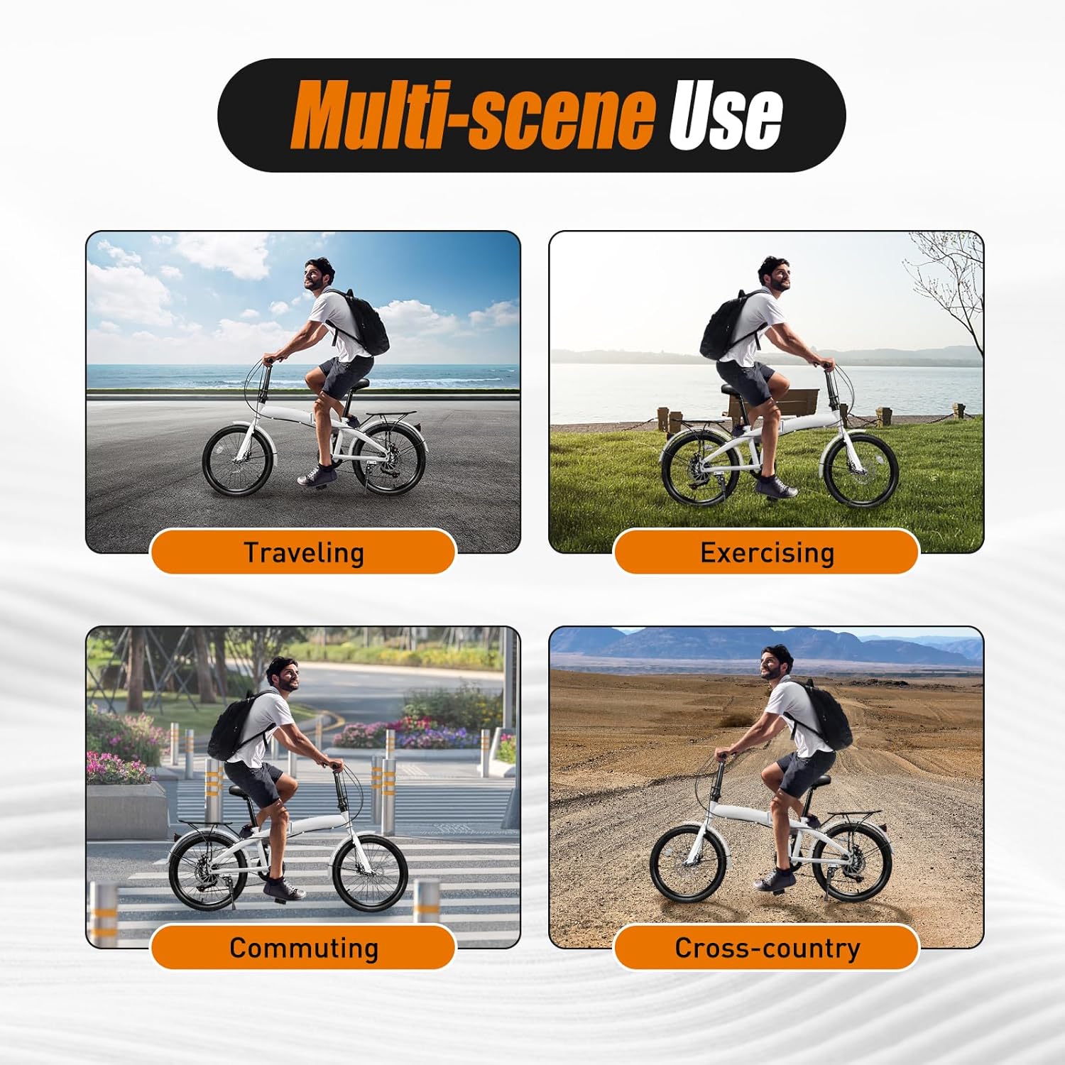 Folding Bike 20 Inch 7-Speed Dual Disc Brakes W89437