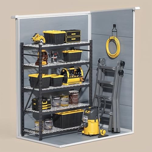 Outdoor Storage Shed with Floor, Lockable Doors, Window, Vents, Steel Frame U71245
