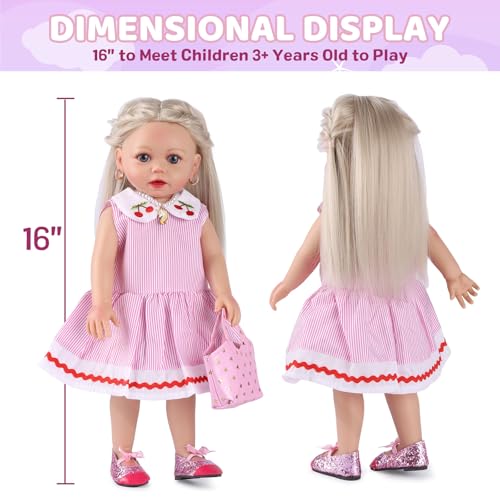 Lifelike Reborn Baby Doll 20 Inch Brown Hair Girl with Clothes and Toy Accessories H822