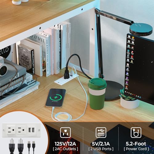 Loft Bed Full Size with L-Shaped Desk and Charging Station G796