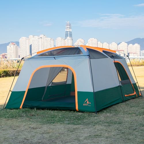 Extra Large Family Cabin Tent 2 Rooms 3 Doors 3 Windows Waterproof for Camping H460