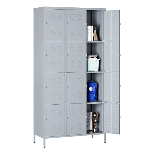 3-Door Blue Steel Storage Locker for Office, School, Gym C68898