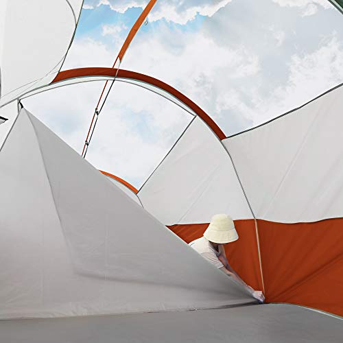 12-Person Camping Tent, 3 Room Family Tent, Waterproof Windproof with Carry Bag Q601154