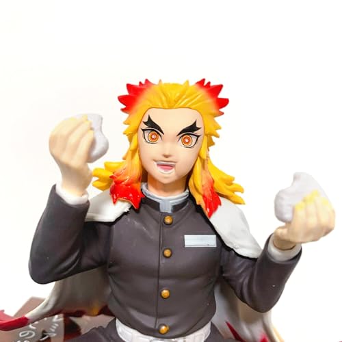 Anime Devil Slayer Figure Eating Rice Balls Sitting Pose Desk Decor B171666