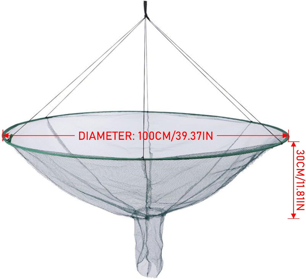 Drop Net for Pier Fishing, 39in Foldable Portable with Dual Line Structure S253