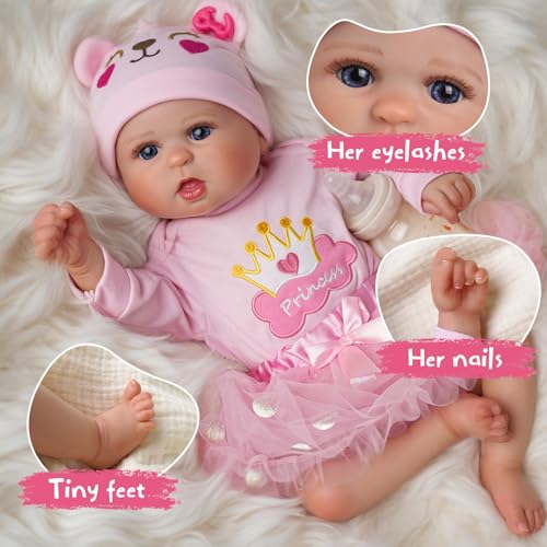 20-Inch Realistic Newborn Baby Doll Soft Cloth Body for Kids Age 3+ R6060