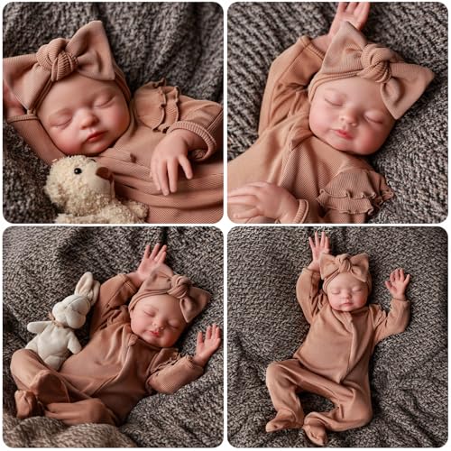 20 inch Soft Vinyl Reborn Baby Doll, Realistic Newborn Sleeping Doll for Kids Age 3+ B234152