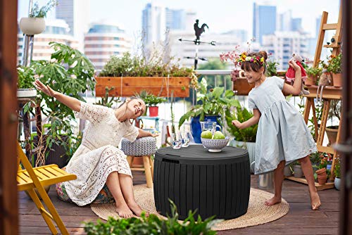 Outdoor Storage Deck Box, 37 Gallon Waterproof Patio Table Bin W1205