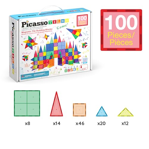 Magnetic Building Tiles 100 Piece Set 3D Blocks Construction Playboards K48338