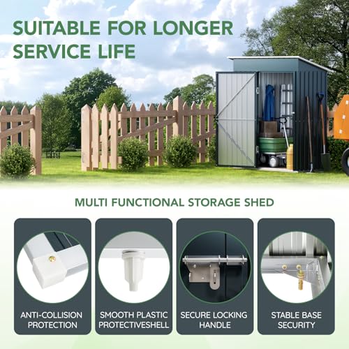 Outdoor Steel Storage Shed with Lockable Doors and Windows E249038