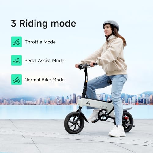 Folding Electric Bike 450W Peak Motor 16MPH 12" Pneumatic Tires J6416