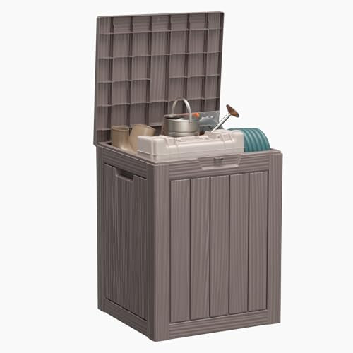 100 Gallon Resin Deck Box, Lockable Patio Outdoor Storage, Waterproof - Black F75230