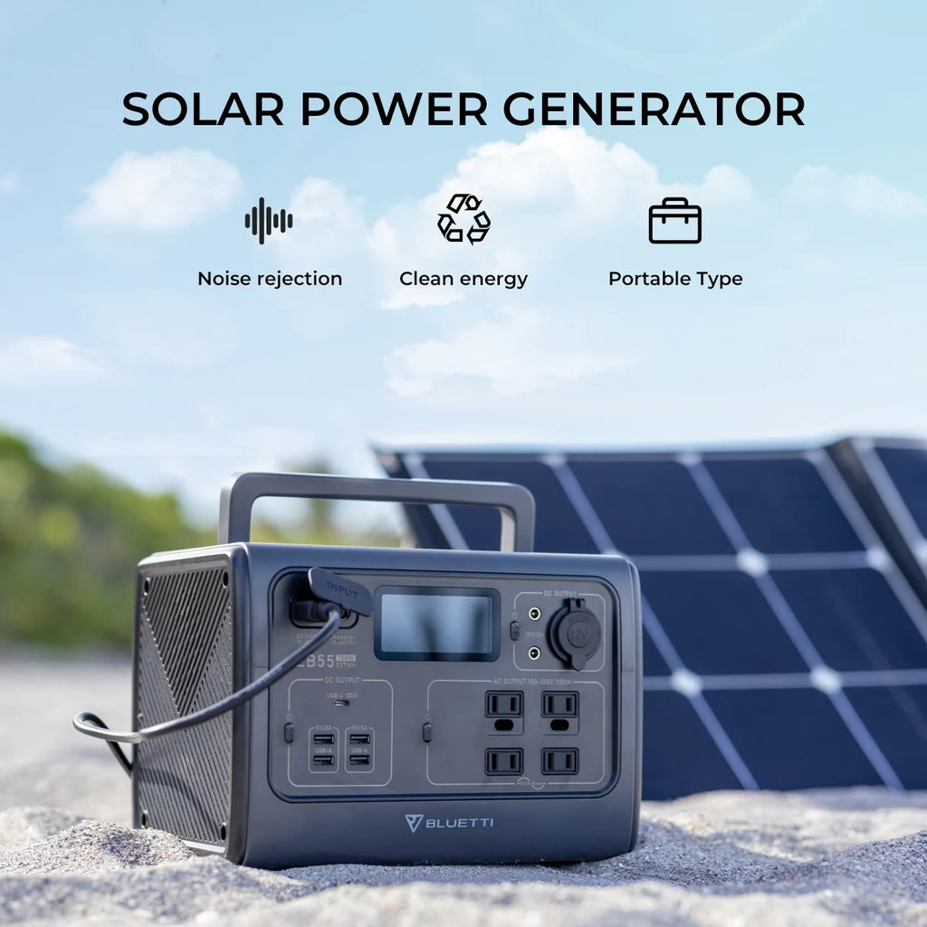 Portable Power Station 537Wh Solar Generator 700W AC Outlets V489