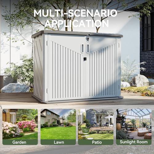 Outdoor Storage Shed with Floor, Waterproof Vertical Cabinet I260366