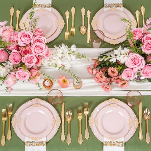 Gold Plastic Dinnerware Set for 50 Guests N48810