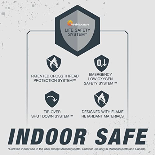 Portable Propane Radiant Heater, 4,000-9,000 BTU Indoor-Safe N260348