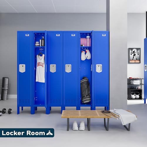 5-Door Steel Storage Locker with Hooks and Card Slots M92401