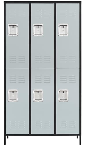 Vintage Metal Locker with Hooks, Lockable Single Door Storage M901