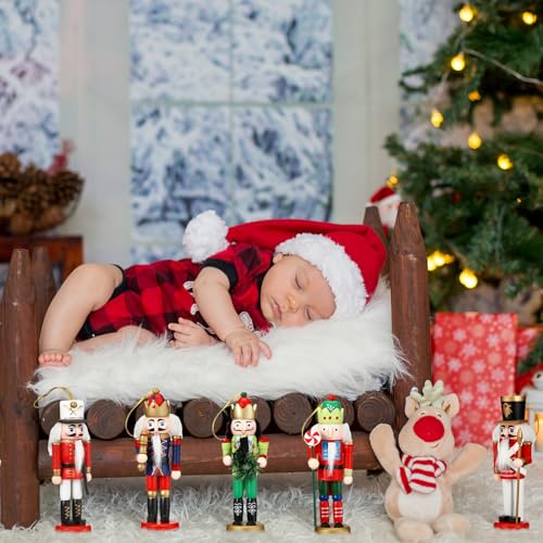 Christmas Nutcracker Ornaments Wooden Hanging Decorations 5 Inch H421