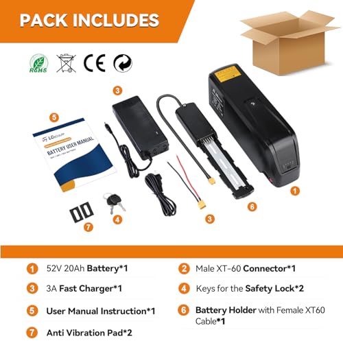 Ebike Battery Pack with Fast Charger and BMS H164100
