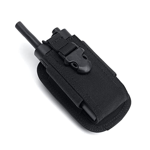 Universal Radio Holster Tactical Radio Holder Elastic Walkie Talkies Pouch Two Ways Radio Nylon Case w/MOLLE Strap Duty Belt Clip for Police Leo Security Firefighter Rescue EMS EMT Military
