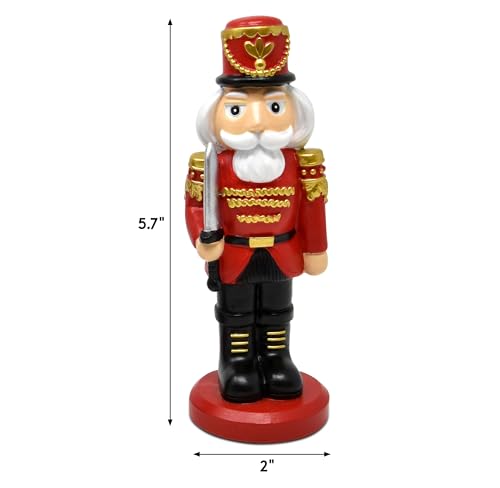 Christmas Nutcracker Figurines Set of 3, 6-Inch Resin King and Soldier Decor Z24634