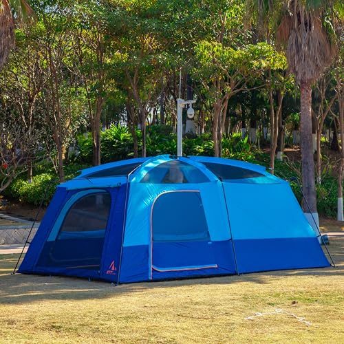 Extra Large Family Cabin Tent 2 Rooms 3 Doors 3 Windows Waterproof for Camping H460