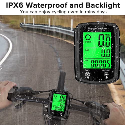 Wired Bike Computer with LCD Display and Automatic Wake-Up O56183