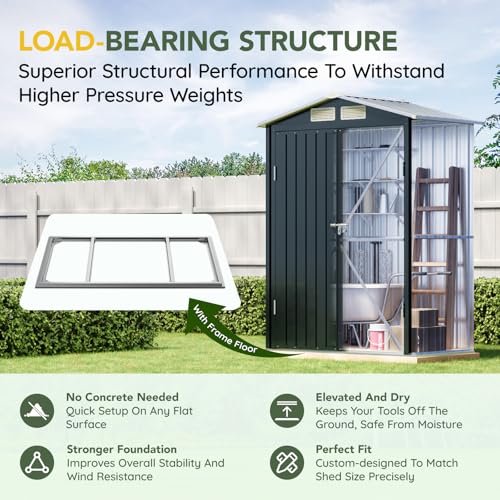 Outdoor Steel Storage Shed with Lockable Doors and Window L987864