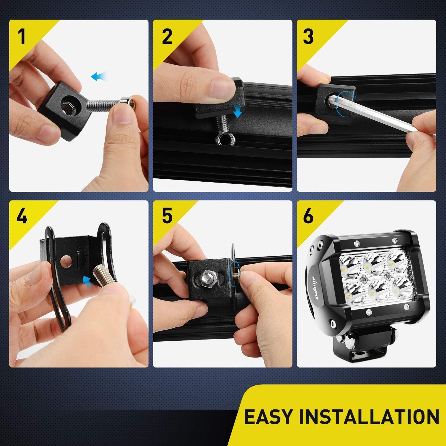 LED Light Bar Slide Mount Bracket, Black W70370