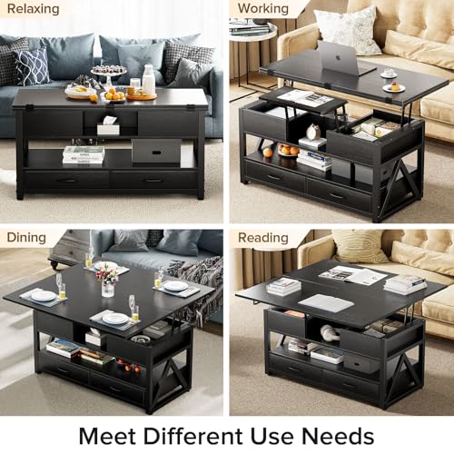 Lift Top Coffee Table with Storage Drawers L3789