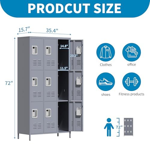 Metal Lockers with Shelves 72" H for Employees C448234